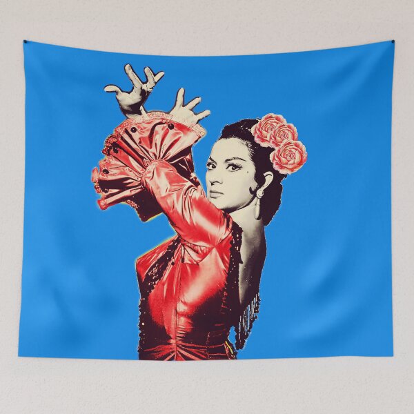 Item preview, Lola Flowers Blue Background designed and sold by JmB Folkloricas.