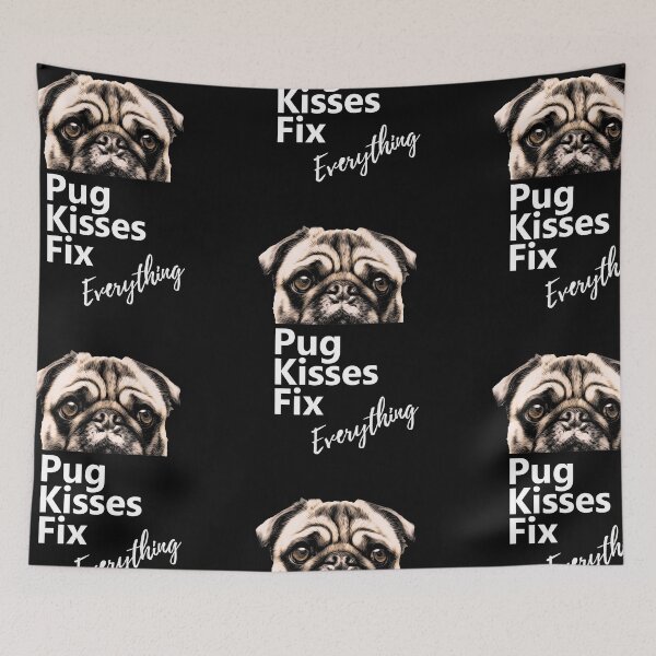 Item preview, Pug lovers, pug Kisses Fix Everything designed and sold by Collagedream.