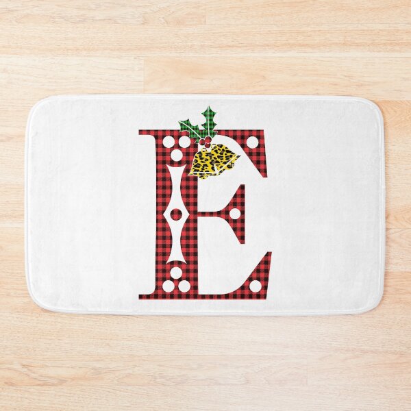 Item preview, Alphabet Letter E, Leopard Buffalo Plaid Christmas Design designed and sold by MonogramHQ.