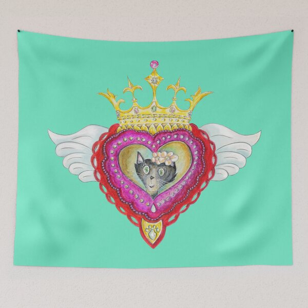 Item preview, Sacred Heart Cat Portrait designed and sold by HieronymusFish.