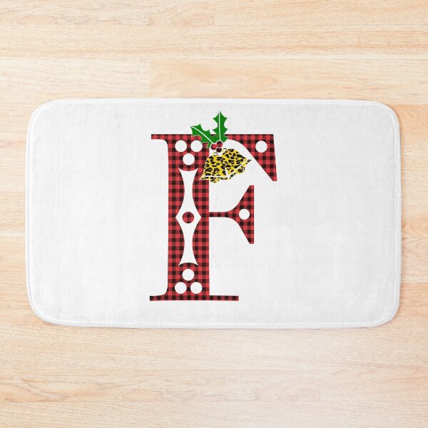 Item preview, Alphabet Letter F, Leopard Buffalo Plaid Christmas Design designed and sold by MonogramHQ.