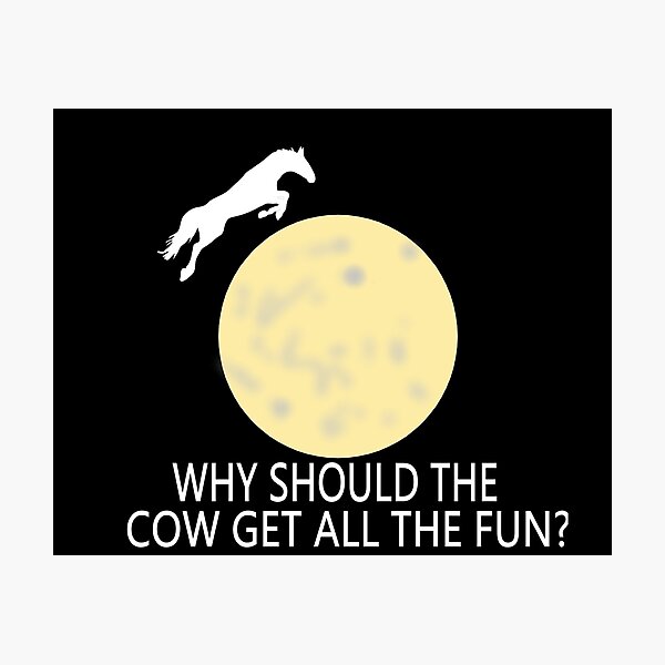 THE HORSE JUMPED OVER THE MOON Photographic Print