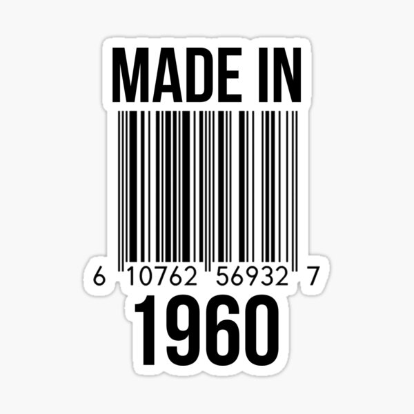 "Made In 1960" Sticker by Redbubble