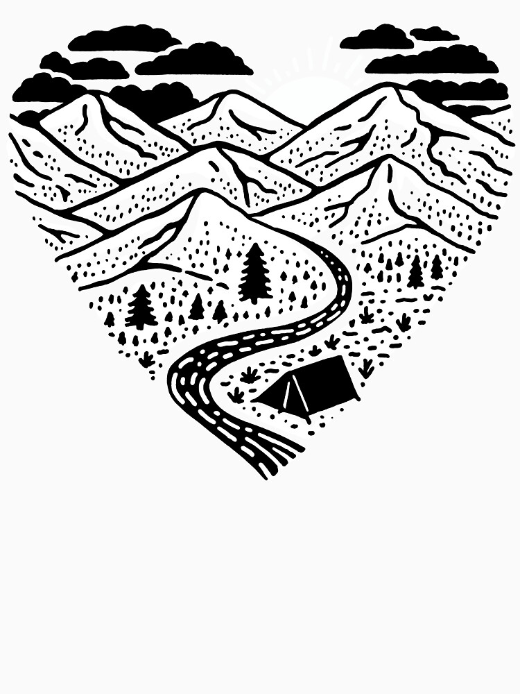 Mountain print Essential T-Shirt for Sale by Art-of-Heart