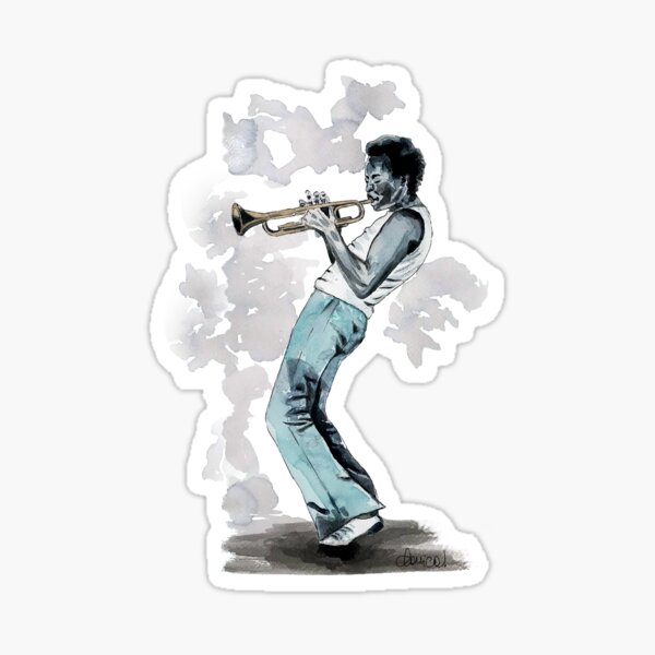 Aquarelle de Miles Davis Sticker