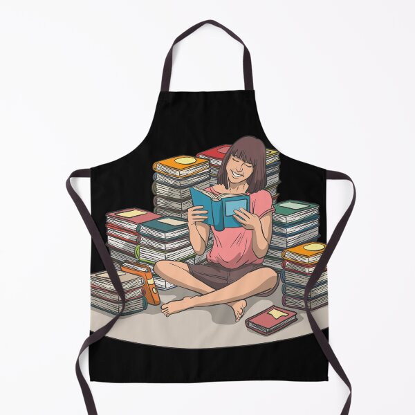 Item preview, Girl reading in a pile of books designed and sold by Monkey Ful.