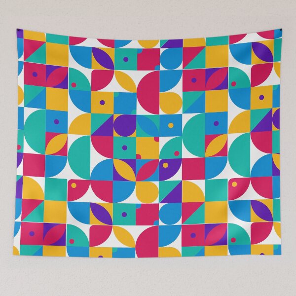 Item preview, Wallpaper background colorful geometric vector patterns, square, rose, round designed and sold by Luinwen.