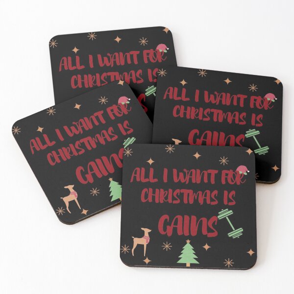 Item preview, All I Want For Christmas Is Gains Red Letters In Black designed and sold by LuckyKermit.