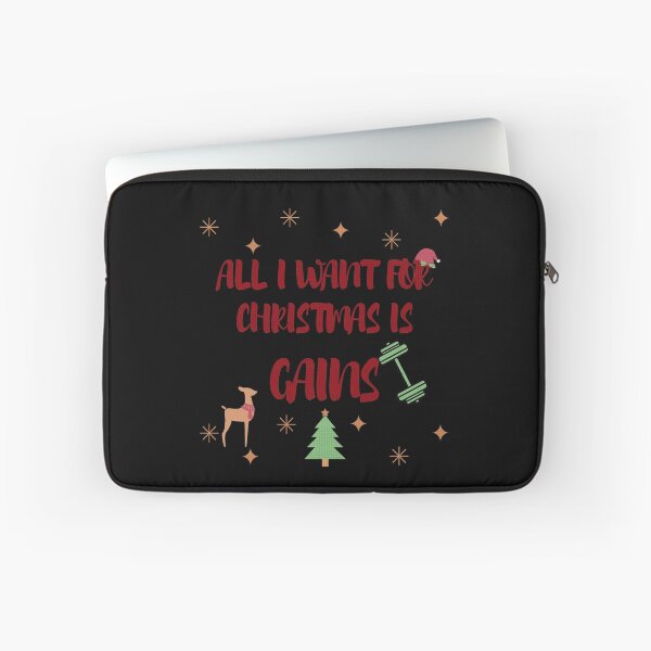 Item preview, All I Want For Christmas Is Gains Red Letters In Black designed and sold by LuckyKermit.