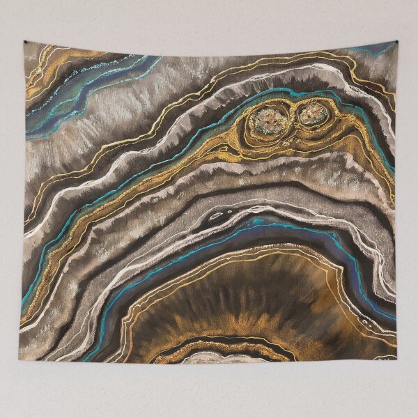 Item preview, Galaxy Gold Geode / Art Painting / Turquoise Agate / Earthy / Crystals  designed and sold by artenvironments.