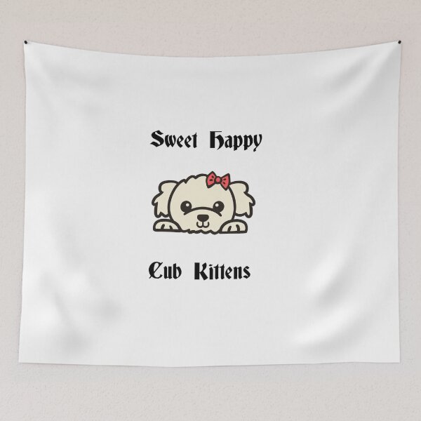 Item preview, White sweet happy cub kittens  designed and sold by DamaliePierre.