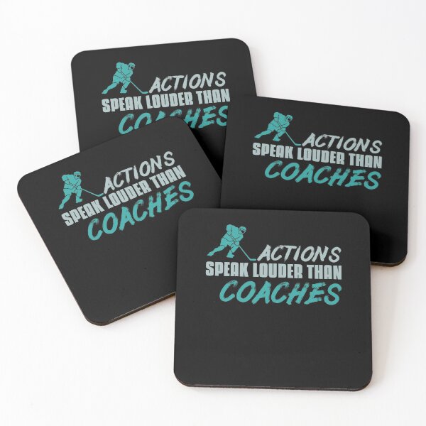 Item preview, Funny Ice Hockey Player Actions Speak Louder Then Coaches designed and sold by tomtomd.