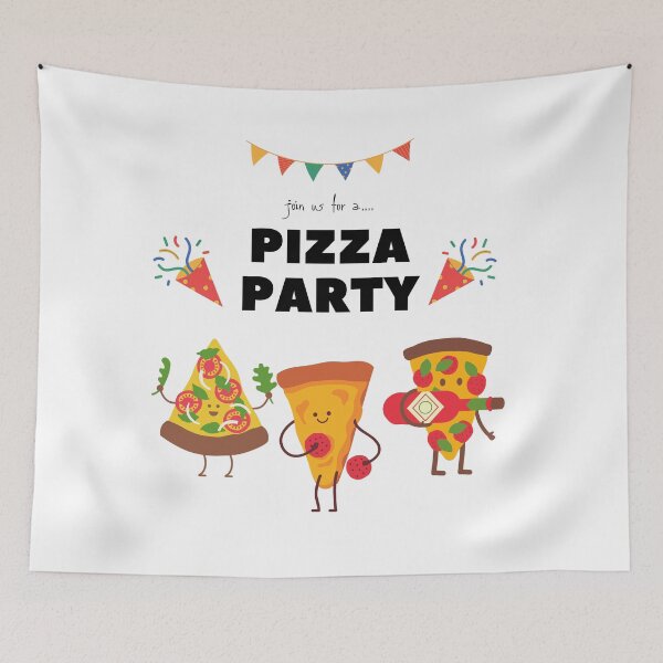 Item preview, Pizza Party Invite designed and sold by BohoMoon.