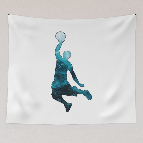 Item preview, Blue Dunking Basketball Silhouette designed and sold by Express YRSLF.