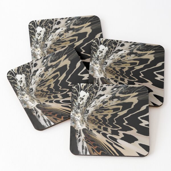 Item preview, Black and beige color spill - multilayered abstraction  designed and sold by wiwiart.
