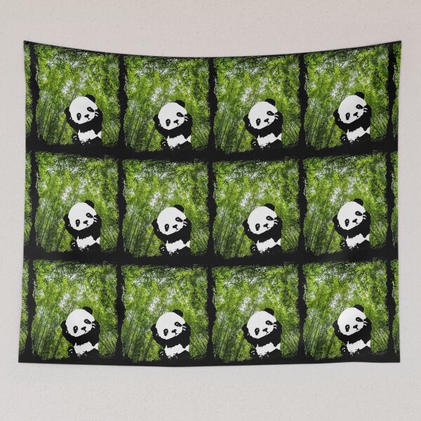 Item preview, A Happy Panda In A Forest With Bamboo Trees designed and sold by Paulina Vanlife.