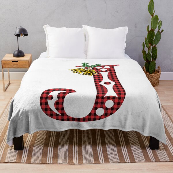Item preview, Alphabet Letter J, Leopard Buffalo Plaid Christmas Design designed and sold by MonogramHQ.