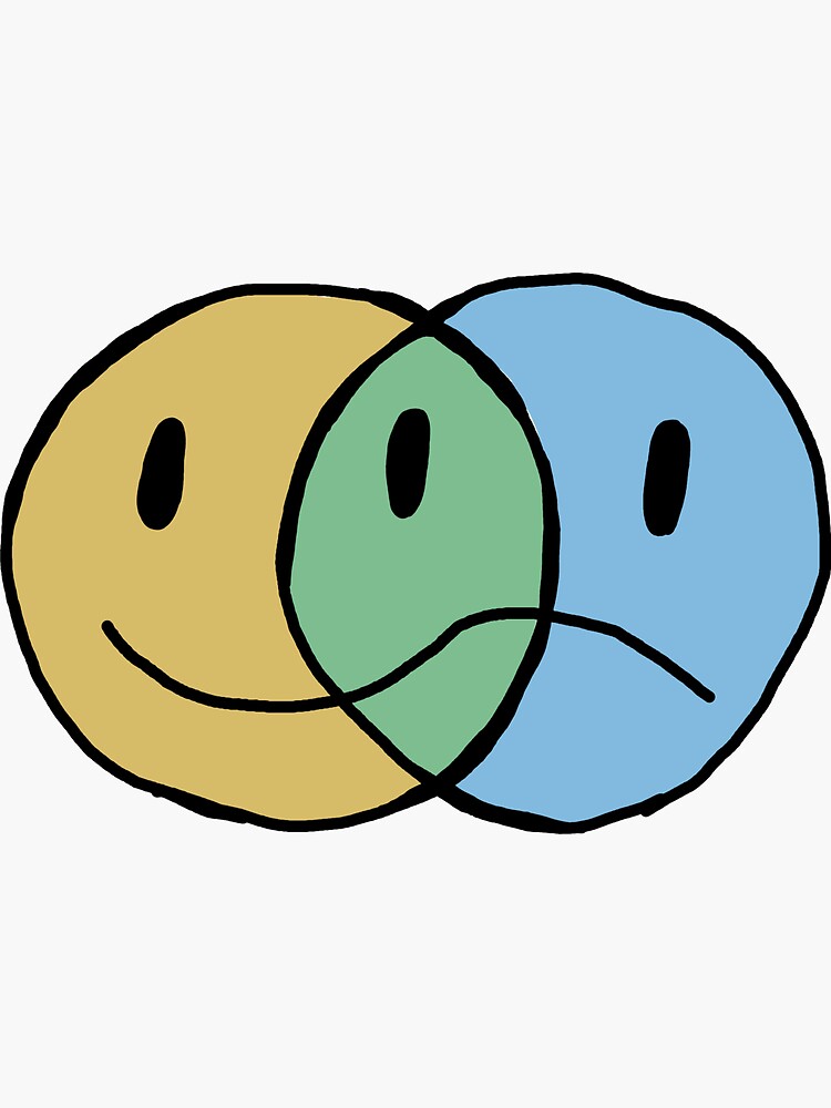 "mixed emotions faces" Sticker for Sale by ConnorEksteen Redbubble