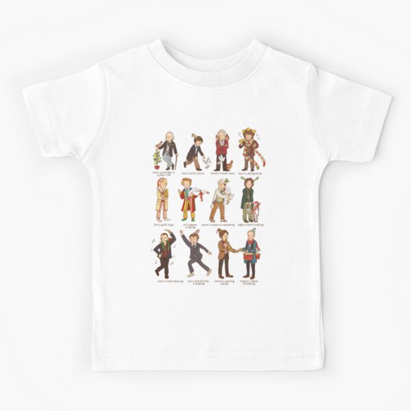 The Twelve Doctors of Christmas Kids T-Shirt