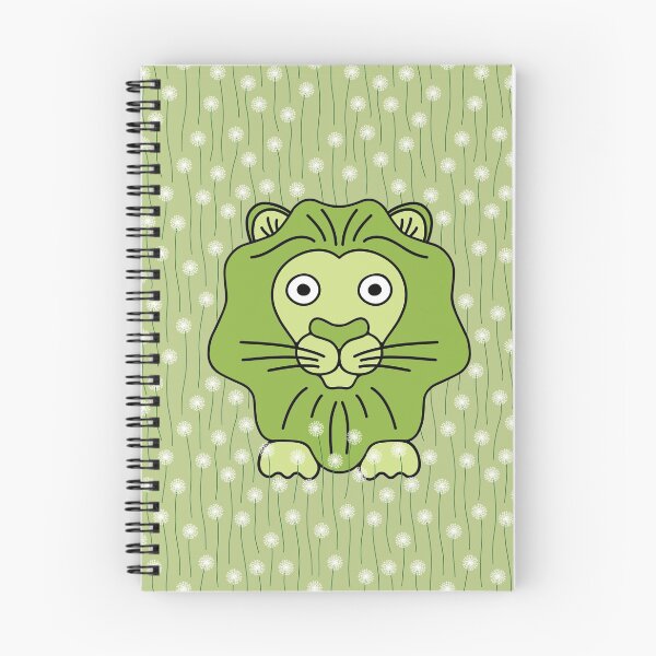 Item preview, Cute cartoon lion in a field of dandelions - Green and black designed and sold by Twist Design.
