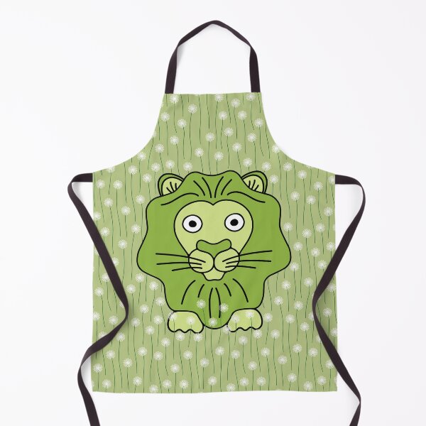 Item preview, Cute cartoon lion in a field of dandelions - Green and black designed and sold by Twist Design.
