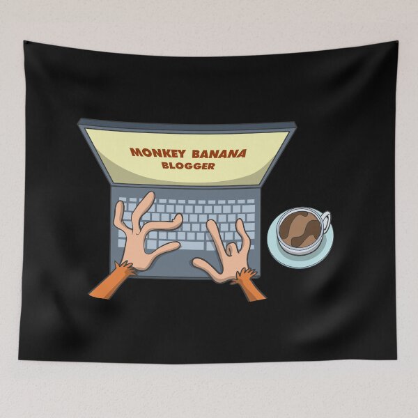 Item preview, Blogger with pc and coffee designed and sold by Monkey Ful.