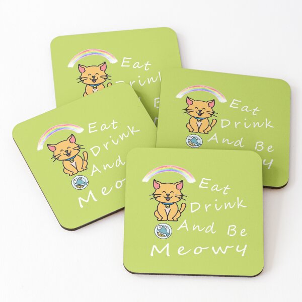 Item preview, Eat Drink And Be Meowy designed and sold by ishako online.