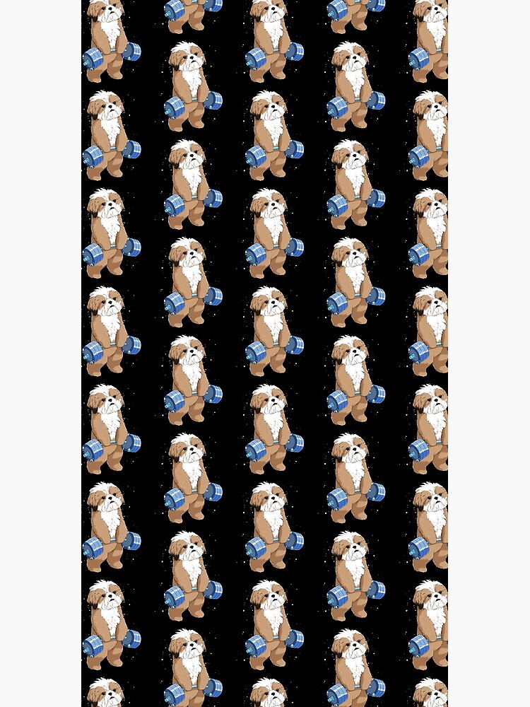 Funny Weight Lifting Fitness Gym Shih Tzu Dog by alwe-designs