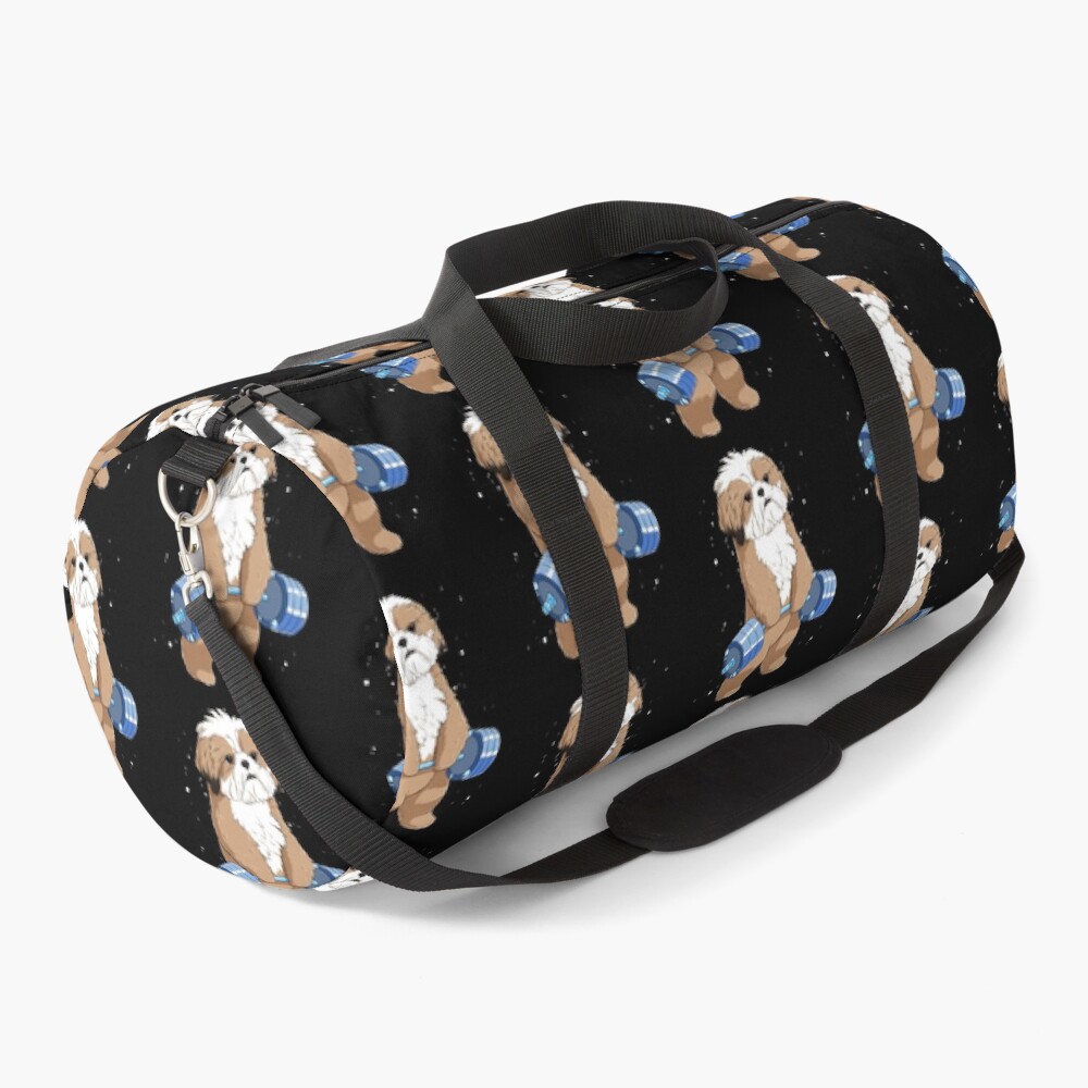 Funny Weight Lifting Fitness Gym Shih Tzu Dog Duffle Bag