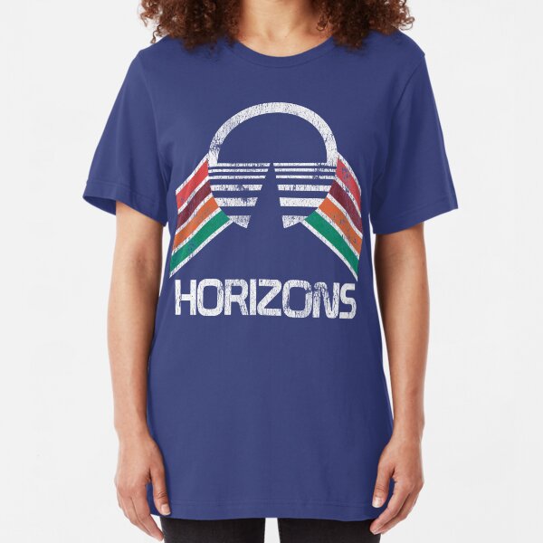 Vintage Horizons Distressed Logo in Vintage Retro Style Slim Fit T-Shirt