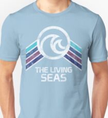Das lebende Meer beunruhigte Logo in der Weinlese Retr Art Unisex T-Shirt