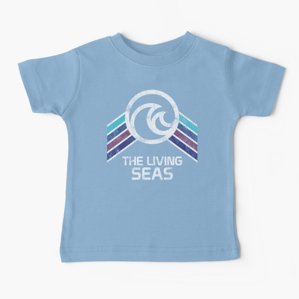 The Living Seas Distressed Logo in Vintage Retr Style Baby T-Shirt