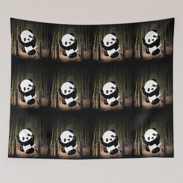 Item preview, A Cute Small Panda In A Forest With Bamboo Trees designed and sold by Paulina Vanlife.