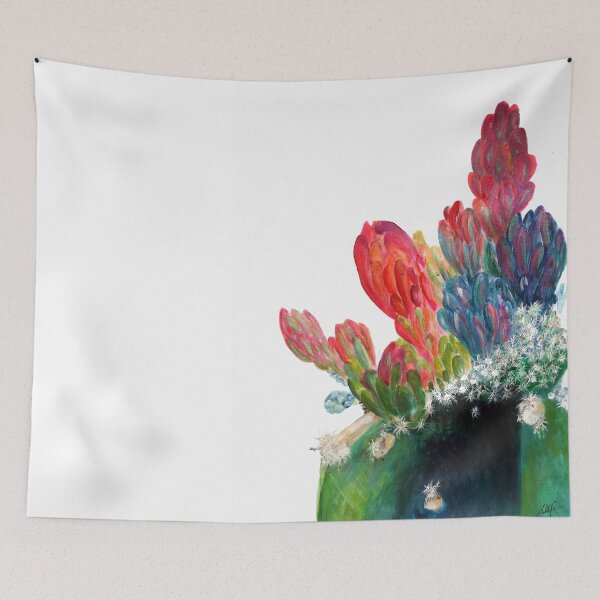Artikelvorschau, Colourful Cactus With Flowers Painting entworfen und verkauft von Tinyrose Creates.