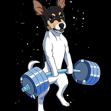 Artwork thumbnail, Funny Fitness Weight Lifting Rat Terrier Dog by alwe-designs