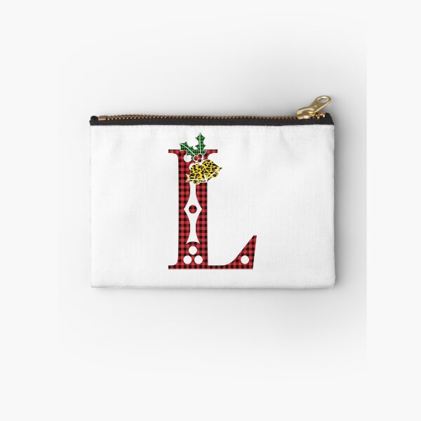Item preview, Alphabet Letter L, Leopard Buffalo Plaid Christmas Design designed and sold by MonogramHQ.