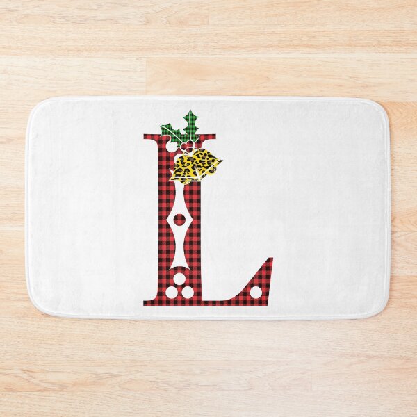 Item preview, Alphabet Letter L, Leopard Buffalo Plaid Christmas Design designed and sold by MonogramHQ.