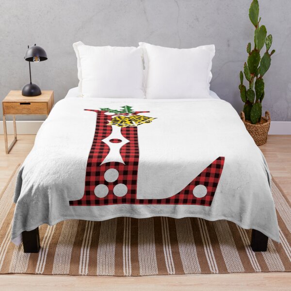 Item preview, Alphabet Letter L, Leopard Buffalo Plaid Christmas Design designed and sold by MonogramHQ.