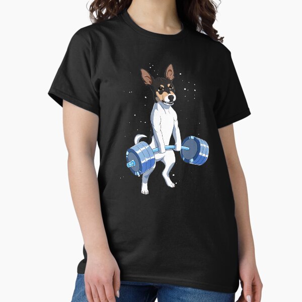 Item preview, Funny Fitness Weight Lifting Rat Terrier Dog designed and sold by alwe-designs.