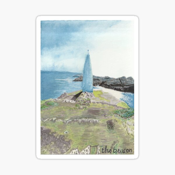 The Beacon, West Cork, Ireland, Watercolour Painting Postcard Sticker
