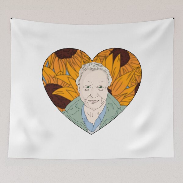 Item preview, David Attenborough Hearts Sunflowers designed and sold by FreeOrca.