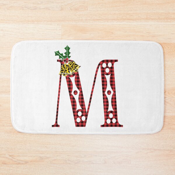 Item preview, Alphabet Letter M, Leopard Buffalo Plaid Christmas Design designed and sold by MonogramHQ.