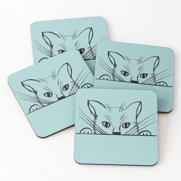 Item preview, Peeking pussycat for cat lovers (pale blue) designed and sold by Attenborough_Fan.