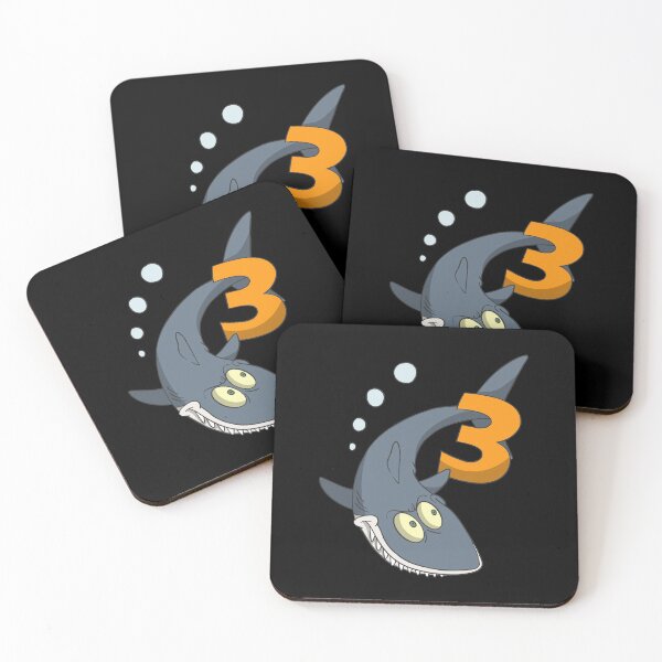Item preview, Children's 3rd birthday present with cute shark designed and sold by Monkey Ful.