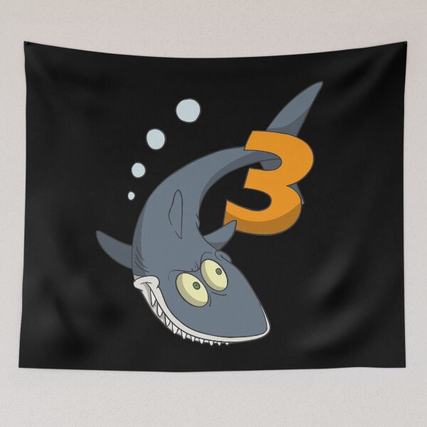 Item preview, Children's 3rd birthday present with cute shark designed and sold by Monkey Ful.