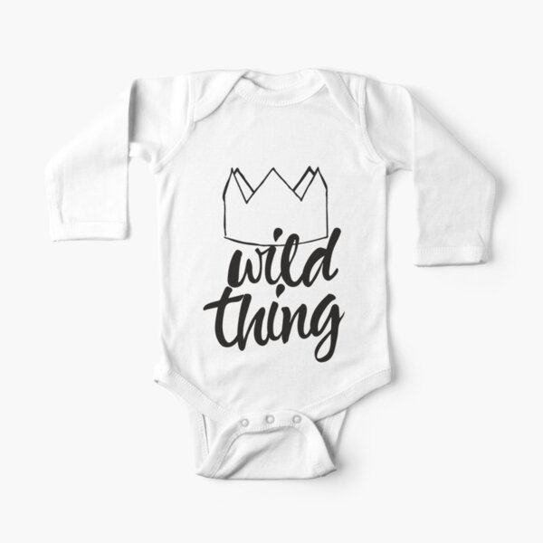 Wild Thing (black & white) Long Sleeve Baby One-Piece