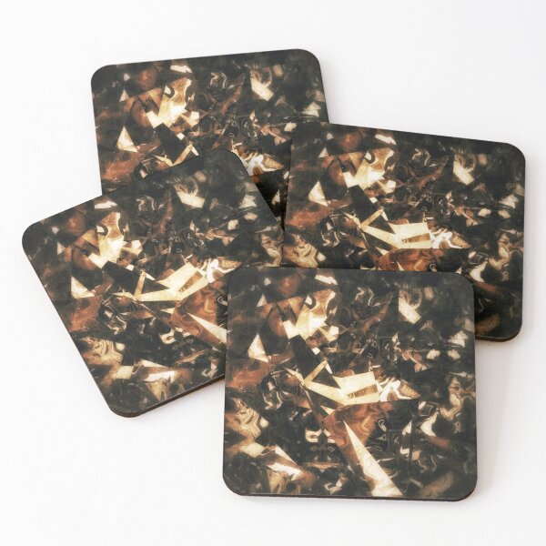 Item preview, Abstract broken mirror vintage, brown and golden tones designed and sold by Digibee.