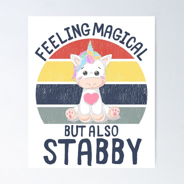 Item preview, Feeling magical but also stabby magical unicorn vintage designed and sold by OneTimeEngineer.