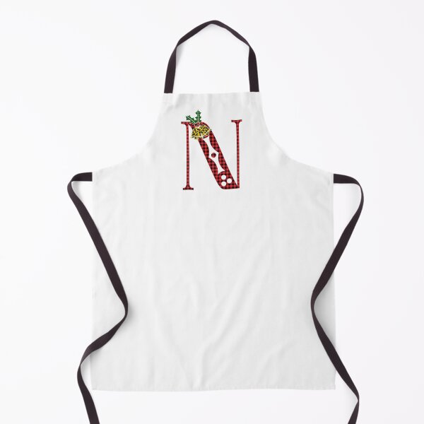 Item preview, Alphabet Letter N, Leopard Buffalo Plaid Christmas Design designed and sold by MonogramHQ.