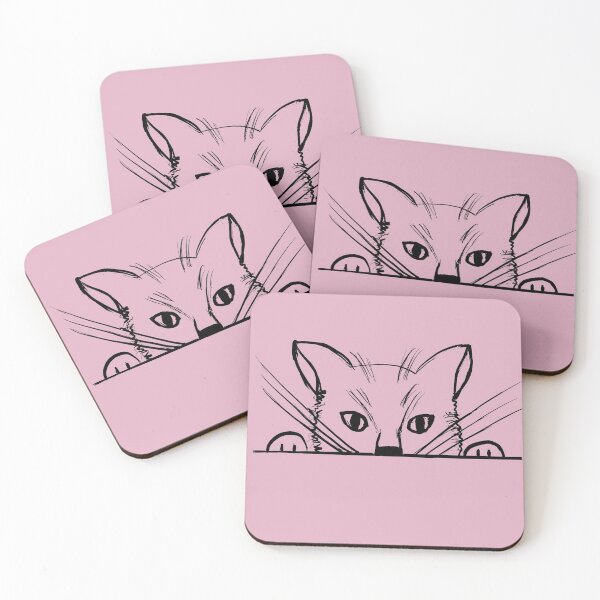 Item preview, Peeking pussycat (pink) designed and sold by Attenborough_Fan.